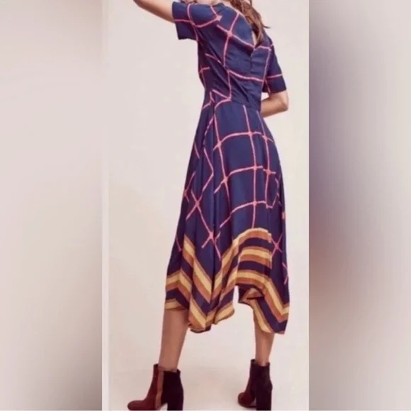 Anthropologie HD in Paris window pane handkerchief dress size 4 - Picture 2 of 6